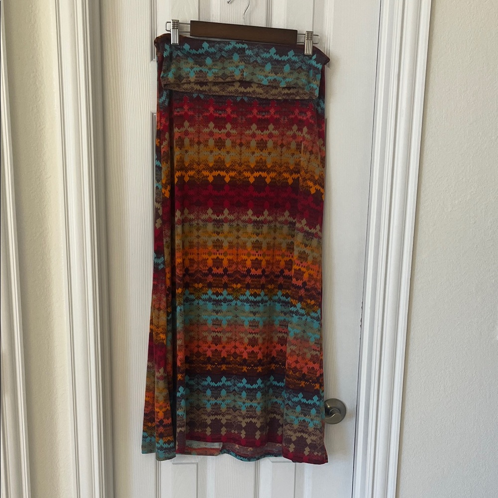 Living Doll Vibrant Striped Maxi Skirt